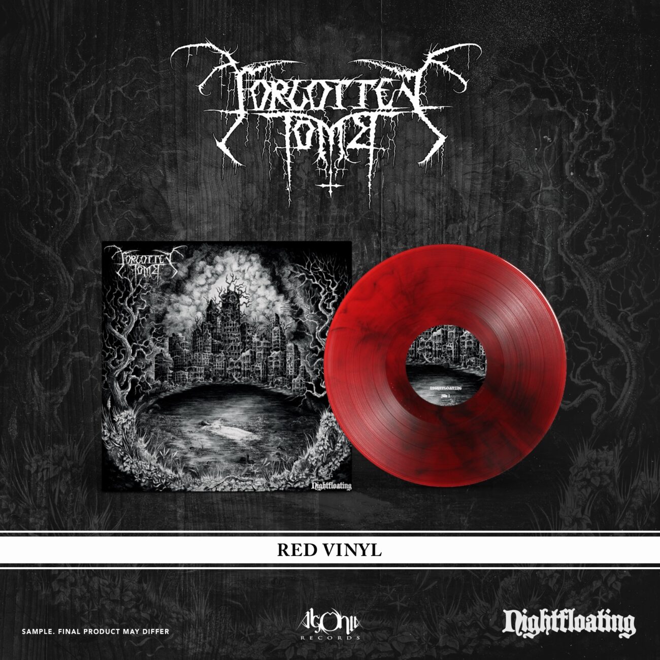 Forgotten Tomb - Nightfloating. Red Marbled. Only 200 worldwide!